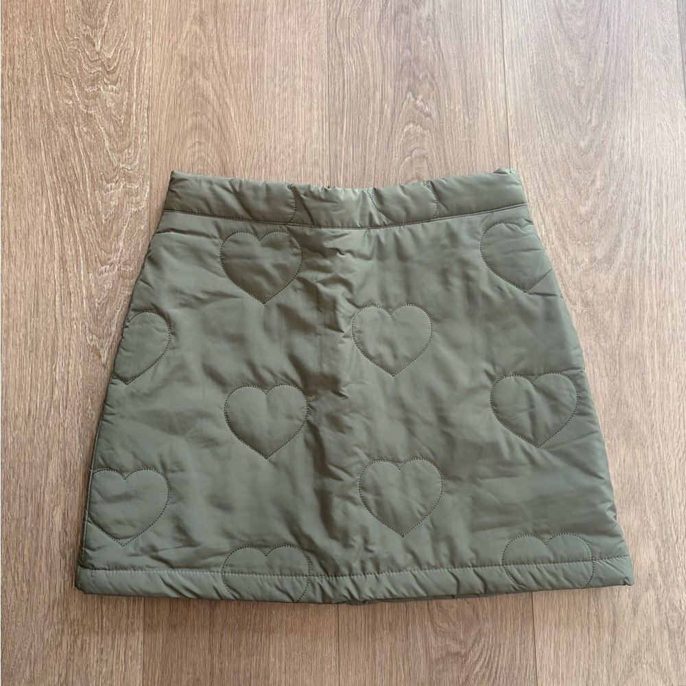 Storets Olive Heart Mini Skirt